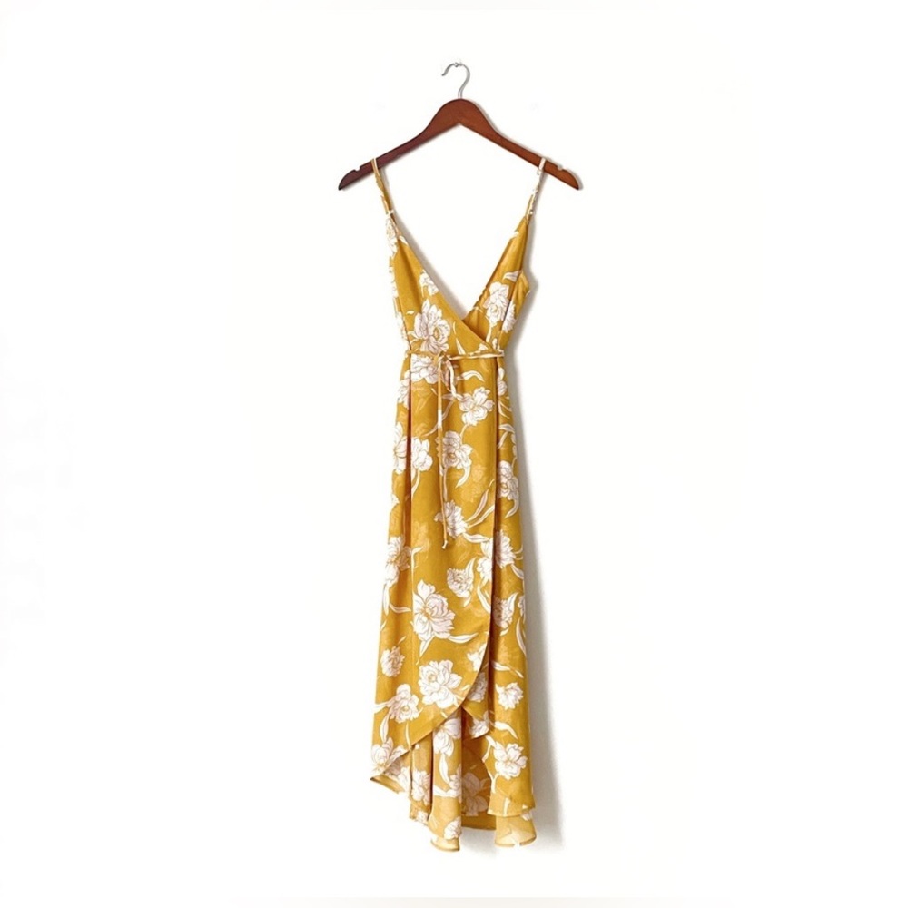 Show Me Your Mumu Meghan Wrap Dress Yellow Floral NWT